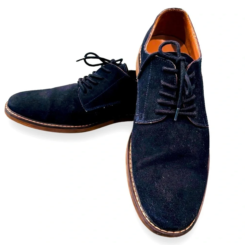 Banana Republic Mens Size 11 Blue Suede Leather Owen Lace Up Oxfords